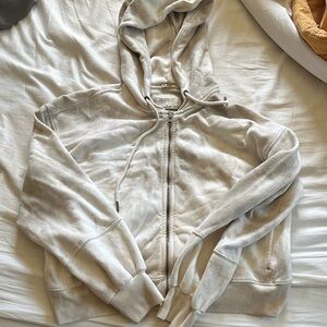 Abercrombie & Fitch Beige Tie Dye Zip-Up Hoodie